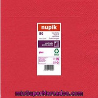 Servilletas Rojas 2 Capas 33x33 Nupik, Paquete 50 Unid.