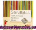 Servilletas Salmon/celeste 30x30 Centímetros 2 Capas Auchan 80 Unidades