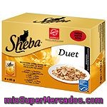 Sheba Comida Gato Duet Con Trocitos De Ave Y Paté 4x85g