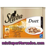 Sheba Duet Bocaditos En Pate De Selección De Aves Para Gatos Pack 4 Bolsa 85 G