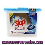 Skip Ultimate Detergente Máquina Líquido Doble Acción Con Agentes Quitamanchas Envase 14 Cápsulas