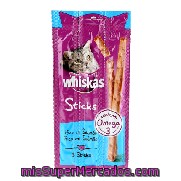 Snack Gato Stick Salmón Whiskas 3 Ud.