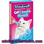 Snack Para Gatos Líquido Salmón+omega3 Vitakraft 6 Unidades De 15 Gramos