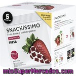 Snackissimo Snack 100% Fruta Bajo En Calorías Sin Gluten Sabor Fresa 5 Bolsitas Caja 90 G