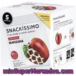 Snackissimo Snack 100% Fruta Bajo En Calorías Sin Gluten Sabor Manzana 5 Bolsitas Caja 90 G