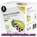 Snackissimo Snack 100% Fruta Bajo En Calorías Sin Gluten Sabor Pera 5 Bolsitas Caja 90 G