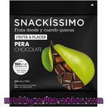 Snackissimo Snack 100% Fruta Bajo En Calorías Sin Gluten Sabor Pera Con Chocolate Bolsita 25 G