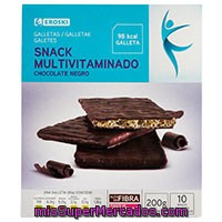 Snacks De Chocolate Negro Eroski, Caja 200 G