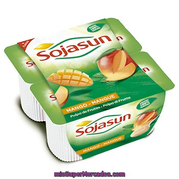 Sojasun Especialidad Fresca De Soja Con Pulpa De Mango Y Fruta De La Pasión Pack 4 Envase 100 G