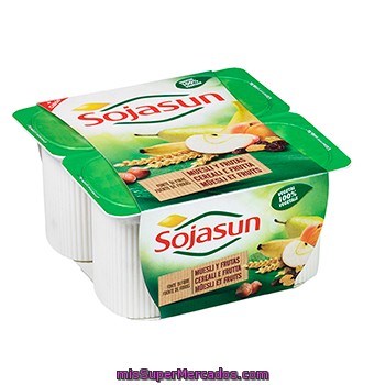 Sojasun Especialidad Fresca De Soja Con Trozos De Frutas Y Muesli Pack 4 Envase 100 G