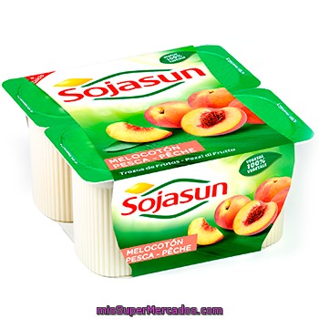 Sojasun Especialidad Fresca De Soja Con Trozos De Melocotón Pack 4 Unidades 100 G