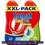 Somat Detergente Lavavajillas Oro Gel Anti-grasa Pack 2 Botella 33 Dosis Con Poder Desengrasante & Limpieza Diaria Del Filtro
