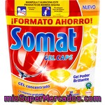 Somat Gel Caps Detergente Lavavajillas Gel Poder Brillante Concentrado Limón Bolsa 30 Cápsulas