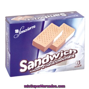 Somosierra Helado Sandwich Nata Y Chocolate Pack 6 Uds