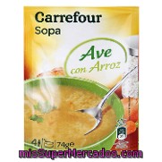 Sopa Ave Con Arroz Carrefour 74 G.