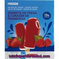 Sorbete Palo De Fresa-yogur Eroski, Pack 6x60 Ml