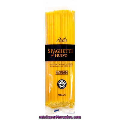 Spaghetti Al Huevo Pasta, Hacendado, Paquete 500 G