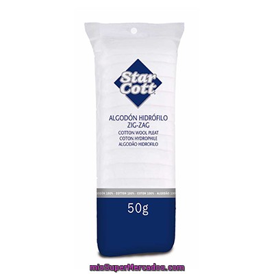 Star Cott Algodón Hidrófilo Blanco Bolsa 50 G