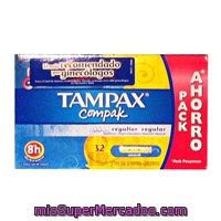 Tampon Regular Compacto, Tampax, Caja 32 U