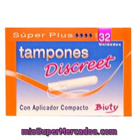 Tampon Super Plus Compacto Discreet, Biuty, Caja 28 U