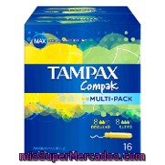 Tampones Compak Multi-pack (8 Regular + 8 Super) Tampax 16 Ud.