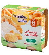 Tarrito De Arroz Con Pollo Carrefour Baby Pack De 2x250 G.