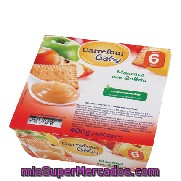 Tarrito De Manzana Con Galleta Carrefour Baby Pack 4x100 G.