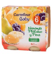 Tarrito De Naranja, Plátano Y Pera A Partir De 6º Mes Carrefour Baby Pack De 2x250 G.