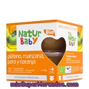 Tarrito De Plátano, Manzana, Pera Y Naranja Bio Natur Baby Pack 2x130 G.