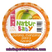 Tarrito De Plátano, Manzana, Pera Y Naranja Natur Baby 130 G.