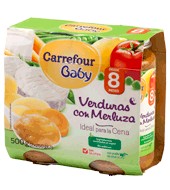 Tarrito De Verduras Con Merluza Carrefour Baby Pack De 2x250 G.