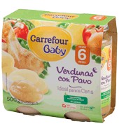 Tarrito De Verduras Con Pavo Carrefour Baby Pack De 2x250 G.