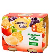 Tarrito Manzana Con Galleta Carrefour Baby Pack De 2x200 G.