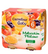 Tarrito Melocotón Y Plátano Carrefour Baby Pack De 2x250 G.