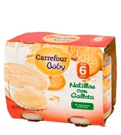 Tarrito Natillas Con Galleta Carrefour Baby Pack De 2x200 G.