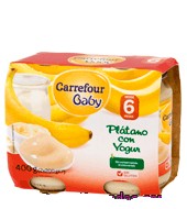 Tarrito Plátano Con Yogur Carrefour Baby Pack De 2x200 G.