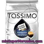 Tassimo Carte Noir Café Espresso Decaffeinato 16 Cápsulas Estuche 118 G