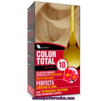 Tinte Coloracion Permanente Color Total Nº 10 Rubio Platino (enriquecido Con Aceite Argan Y Tsubaki), Azalea, U