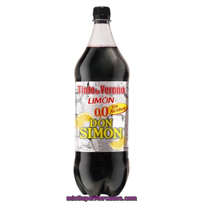 Tinto Verano Limon Sin Alcohol, Don Simon, Botella Pet 2 L Tapon Rosca