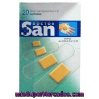 Tiritas Protectoras Surtidas Transparentes, Doctor San, Caja 20 U