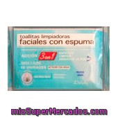 Toallitas Faciales Limpiadoras Con Espuma (3 En 1 Exfolian, Limpian E Hidratan), Deliplus, Paquete 10 U