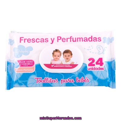 Toallitas Humedas Bebe Frescas Y Perfumadas Con Aloe Vera Y Camomila, Deliplus, Paquete 24 U