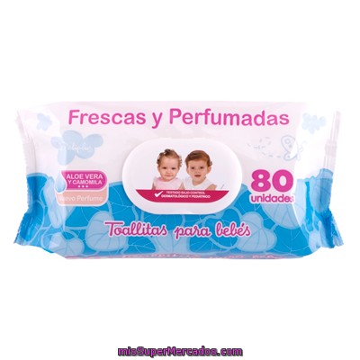 Toallitas Humedas Bebe Frescas Y Perfumadas Con Aloe Vera Y Camomila, Deliplus, Paquete 80 U