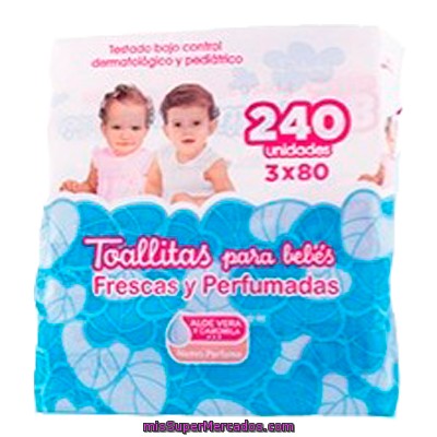 Toallitas Humedas Bebe Frescas Y Perfumadas Con Aloe Vera Y Camomila *vuelta Al Cole*, Deliplus, Pack 3 U - 240 Toallitas