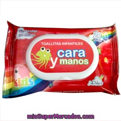 Toallitas Humedas Cara Y Manos Infantil, Deliplus, Paquete 20 U