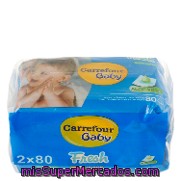 Toallitas Para Bebé Con Aloe Vera Carrefour Baby Pack 2x80 Ud.