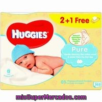 Toallitas Pure Huggies, Paquete 2+1 Unid.