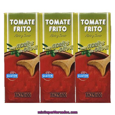 Tomate Frito Aceite Oliva, Hacendado, Minibrick Pack 3 X 210 G -630 G