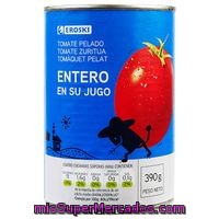 Tomate Natural Entero Pelado Eroski, Lata 390 G