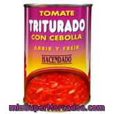 Tomate Natural Triturado Con Cebolla, Hacendado, Bote 400 G